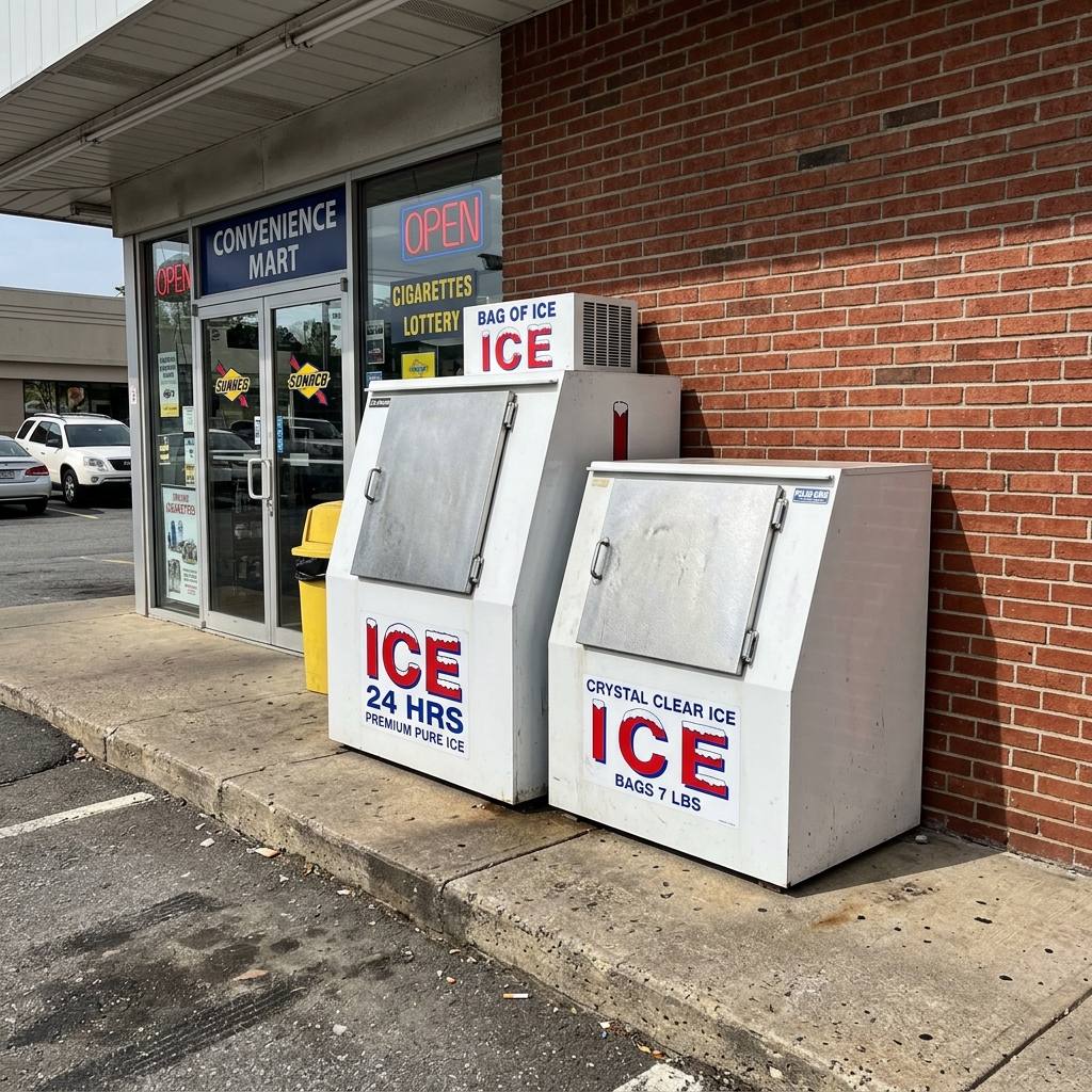 Different sized ice merchandiser units for businesses